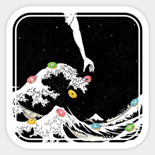 The great doughnut wave off Kanagawa Sticker